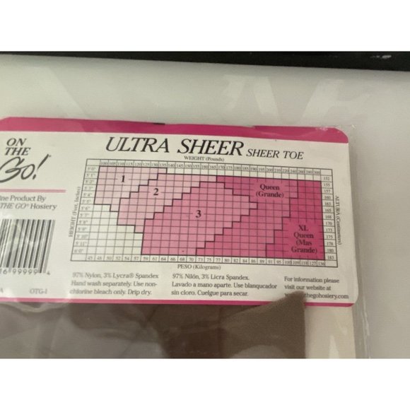 Vintage On the Go Pantyhose Womens Size 3 Platina Ultra Sheer Ultra Transparente - Picture 6 of 16